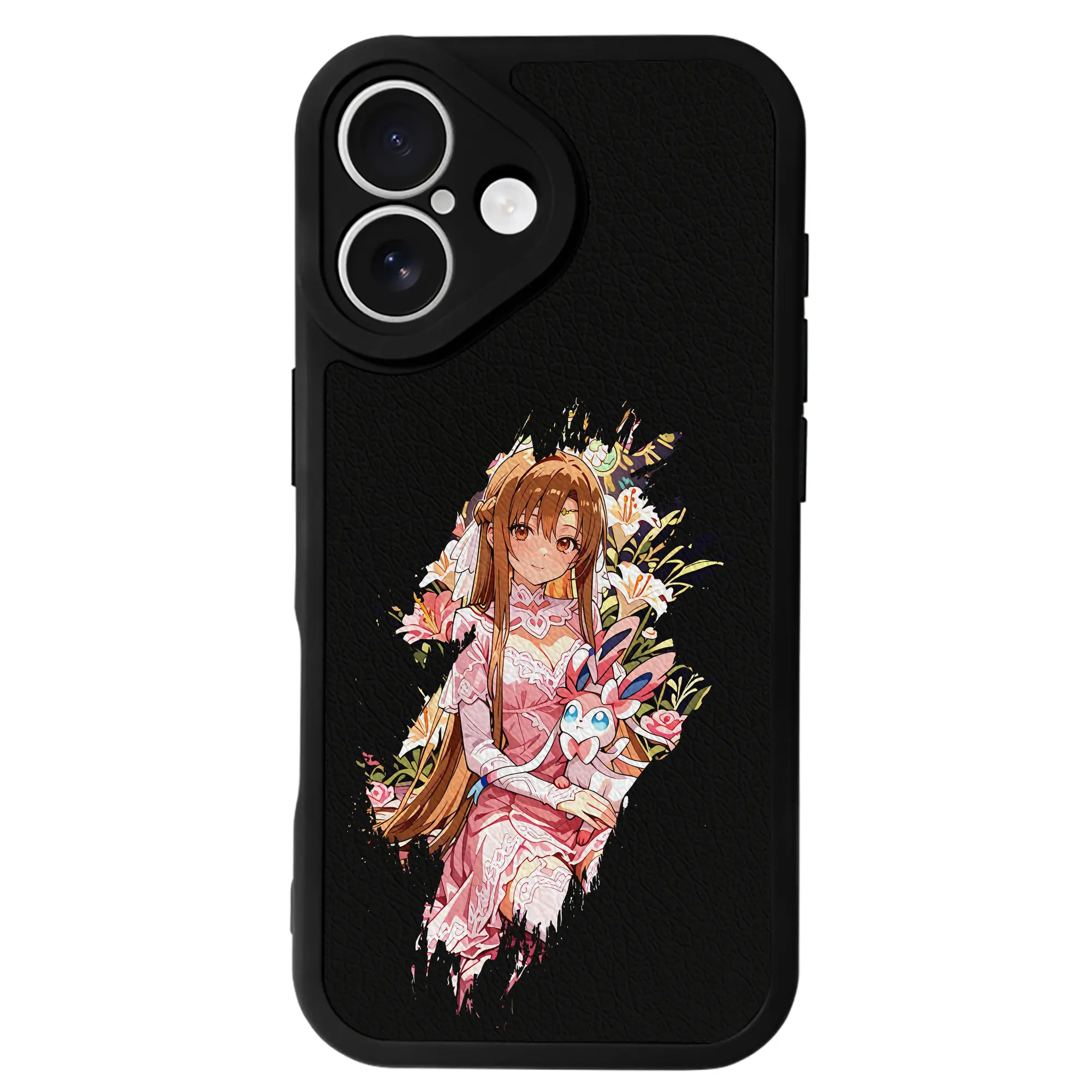 ソードアートオンライン グッズ アスナ - IPhone 16シリーズ対応 ・ シリコンスマホケース ・ レザー調 ・ 高精度フィット ・ 耐衝撃 ・ ワイヤレス充電対応 ・ 精密カット